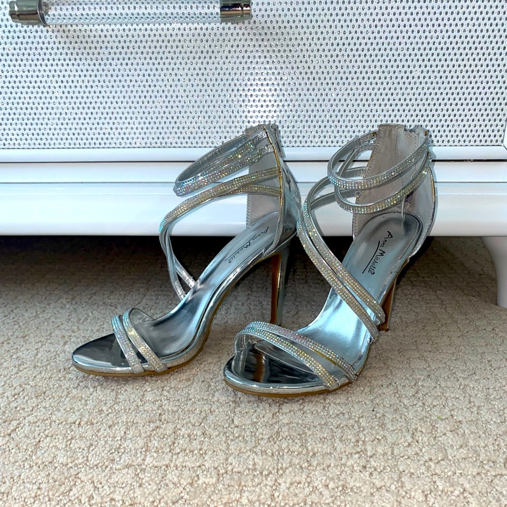 Silver bling heels